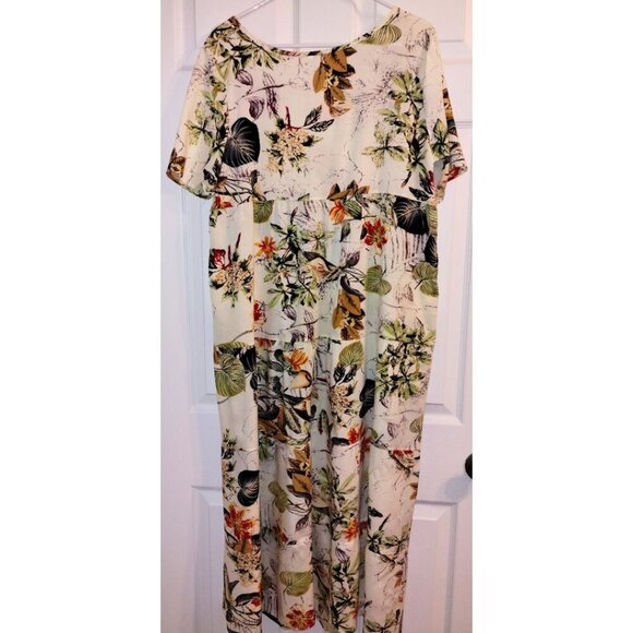 Women's Lightweight Tropical Print Dress (Size L) - Picture 4 of 4